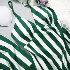 Silk Striped 3-Piece Nightgowns