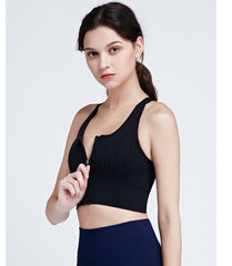 Zipper Shockproof Sports Bra