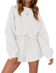Casual Sports Sweatshirt & Shorts Set