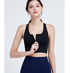 Zipper Shockproof Sports Bra