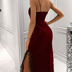 Velvet Temptation Deep V Backless Nightdress
