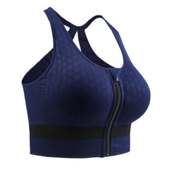 Zipper Shockproof Sports Bra