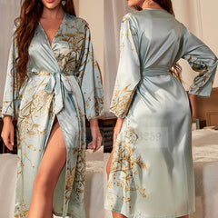 Silk Satin Summer Kimono Robe
