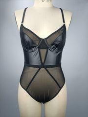 PU Hollow Bustier & Seduction Suit