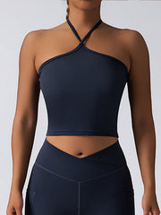 Crop Top Built-In Pads Sports Bra