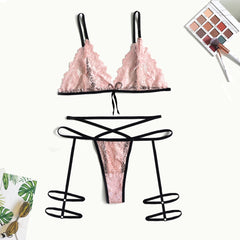 Lace Straps Lingerie Set