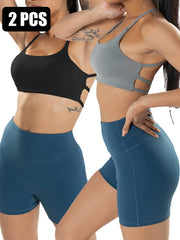 2 Pack Criss Cross Strappy Sports Bras