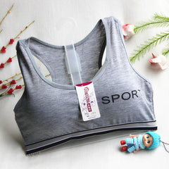 Grey Sports Bra - Comfortable & Stretchable