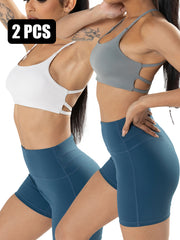 2 Pack Criss Cross Strappy Sports Bras