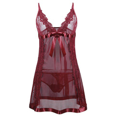 Embroidered See-Through Pajamas