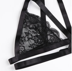 Strappy Lace Bandage Lingerie Bold and Seductive Sheer Design
